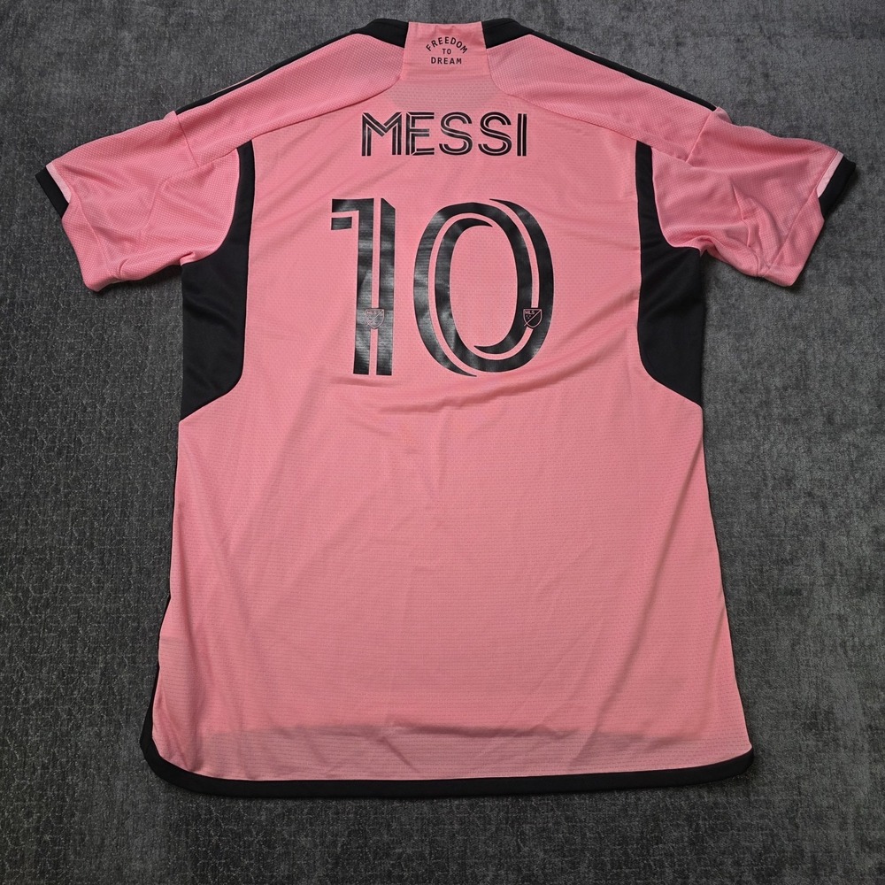 Lionel Messi Inter Miami 2024 Home Pink Jersey Adidas Mens Large L Aeroready
